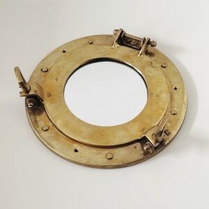 Vintage Brass Porthole Mirror